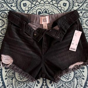 BDG Urban Outfitters  fold-over V front  black denim shorts. 
Size 25